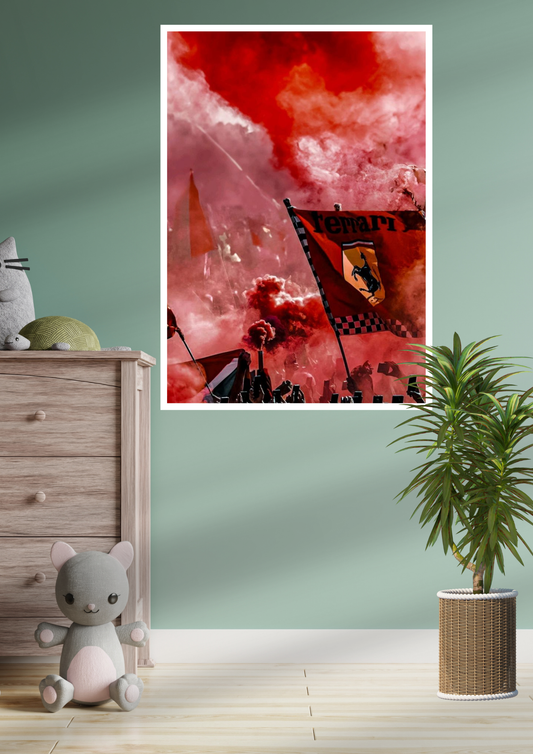 Ferrari F1 Flag Poster